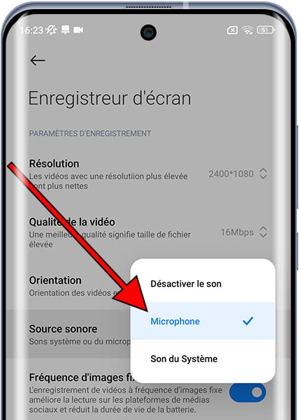 Microphone enregistreur d'écran Xiaomi