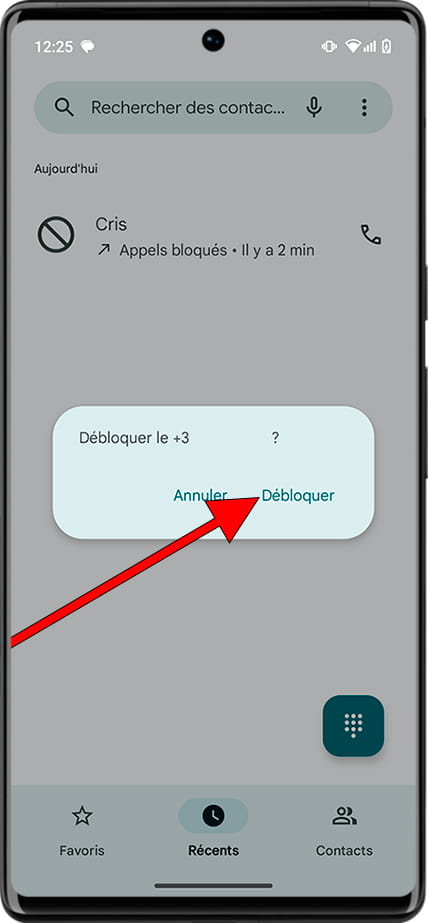 Confirmer débloquer contact Android