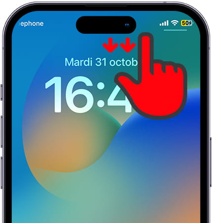 Ouvrir le centre de contrôle sur Apple iPhone SE (2022)