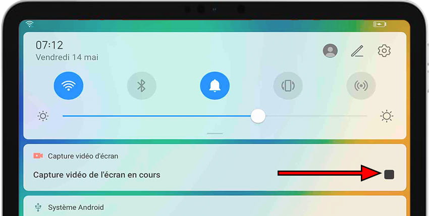 Arrêter l'enregistrement d'écran MediaPad M5 Lite 8