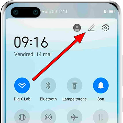 Modifier l'icône du panneau rapide Enjoy 70X