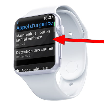 Activer l'appel d'urgence Apple Watch